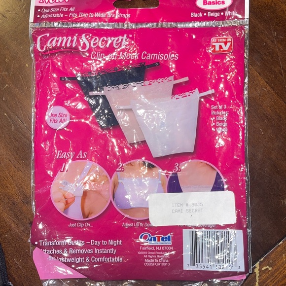 Lace Trim Cami Secret Clip-On Mock Camisoles - Picture 2 of 9